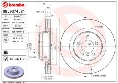 BREMBO 09937421 FREN DISKI ON LAND ROVER RANGE ROVER III L322 02>12