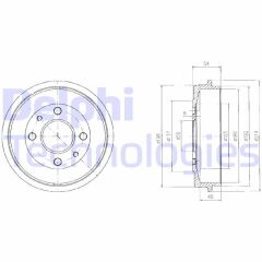 DELPHI BF200 FREN KAMPANASI ARKA FIAT 500 10> BRAVA 98> TEMRPA 94> TIPO 96> PUNTO 99> PANDA 12> FORD KA 08> PEUGEOT BIPPER TEPEE 08>