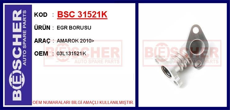 BSC 31521K EGR BORUSU AMAROK 2010>