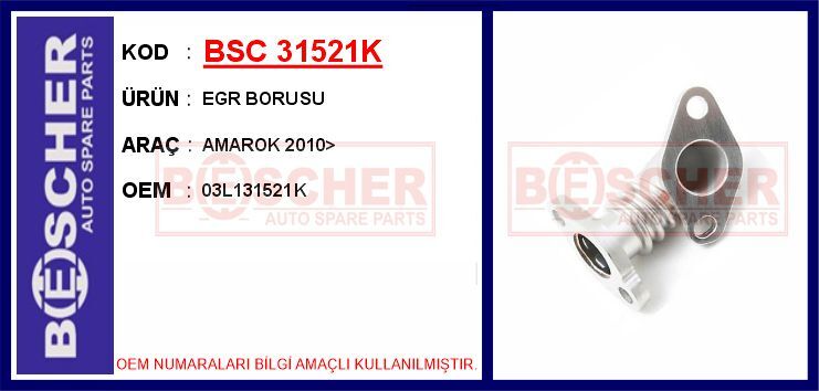 BSC 31521K EGR BORUSU AMAROK 2010>