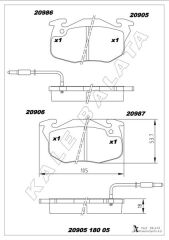 KALE 20905 180 05 ANS KD13 ÖN BALATA R9-R11-R19 CLIO-EXP-P106-P206 GDB327