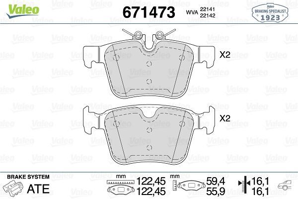 VALEO 671473 FREN BALATASI ARKA LAND ROVER DISCOVERY L550 RANGE ROVER L538 L551 L560 . VOLVO S90 16> V90 V60 XC60 XC90 14>