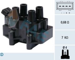 FAE 80223 ATEŞLEME BOBİNİ OPEL VECTRA B 96>02 ASTRA G 98>09 ASTRA F 95>98 VECTRA A 92>95 OMEGA B 94>99 1.8-2.0 16V X18XE-X20XEV
