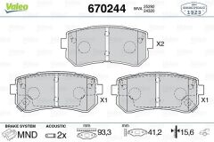 VALEO 670244 ARKA BALATA HYUNDAI İX35 1.6-2.0-2.0 4WD 10 > KIA CERATO II 2.0-1.6 CVVT-2.0 GDI 10 >