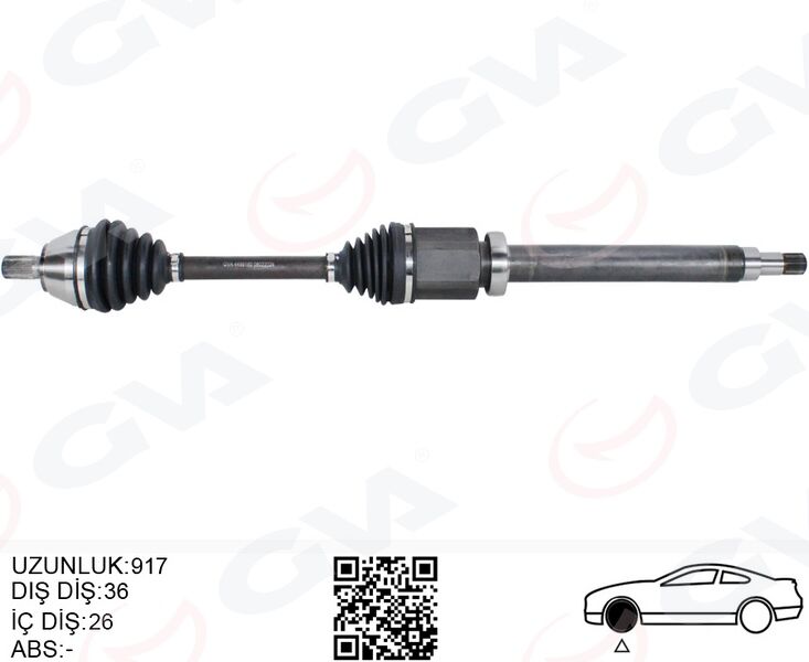 GVA 4499160 ÖN AKS KOMPLE SAG VOLVO S40 VOLVO II 1.6 D2 10>12 V50 1.6 D2 10>12 C30 1.6 D2 10>12 D 4162 T