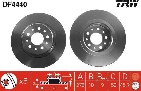 TRW DF4440 ARKA FREN AYNASI ALFA ROMEO 147 03> 156 02> GT 03>