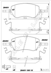 KALE 26451 195 15 MSH KD11 ÖN FREN BALATASI FIAT EGEA YM. 2020> AKSESUARLI