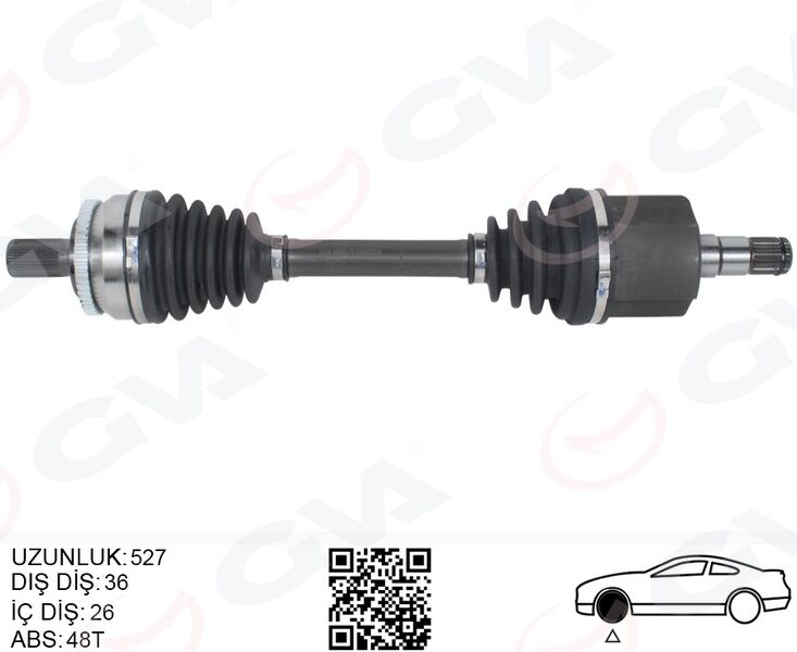 GVA 4499170 ÖN AKS KOMPLE SOL VOLVO S60 I 2.0 T 2.4 04>10 V70 II 2.0 T 2.4 04>10