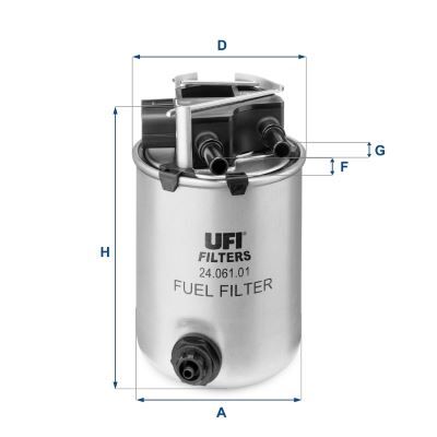 UFI 2406101 YAKIT FİLTRESİ SİYAH SENSÖRLÜ SOKET NISSAN QASHQAI 1.5L K9K dizel J11 6 vites 14-> 1.6L R9M Dci d izel J10 J11 14->
