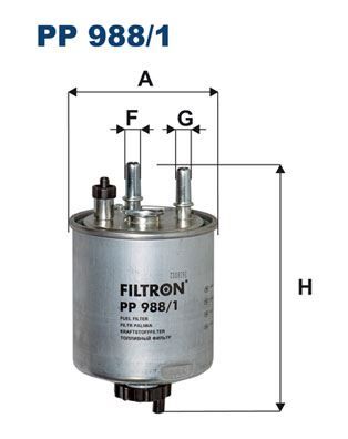 FILTRON PP988.1 YAKIT FİLTRESİ KANGOO 08>LAGUNA III 07>15 TWINGO II 07>14 1.5dCI 2.0dCI 3.0dcı SU SENSÖR YUVALI