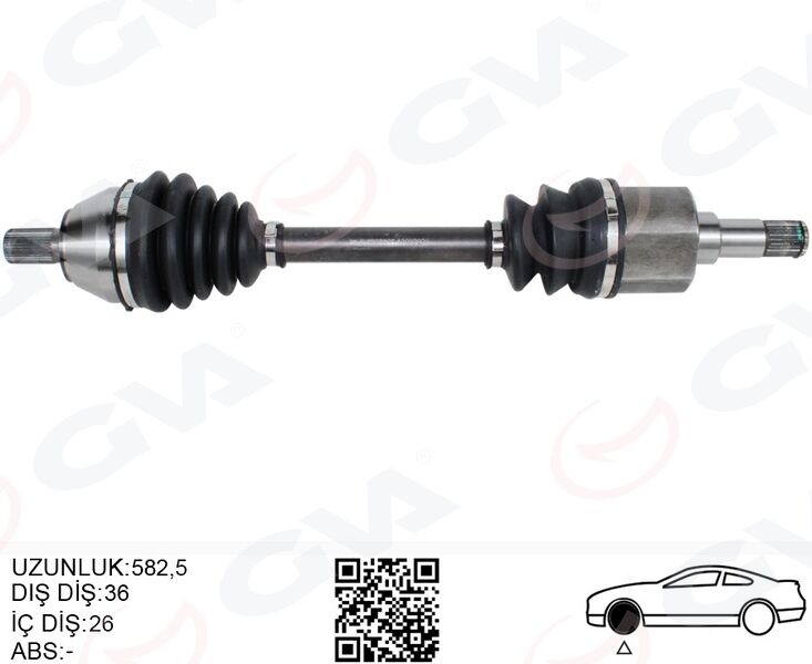 GVA 4435005 ÖN AKS KOMPLE SOL FORD FOCUS II 04>11 2.0 TDCI C-MAX 04>11 2.0 TDCI VOLVO S40 II 04>12 1.6D-2.0 D C30 04>12 1.6D-2.0 D V50 04>12 1.6D-2.0 D -1.8-2.0 C70 II 08>12 2.0 D