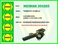 NEIMAN 954285 TERMOSTAT 89C KOMPLE / MÜŞÜRLÜ RENAULT CLIO-MEGANE-KANGOO-LOGAN 1.5dCi