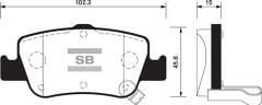 SANGSIN SP1501 ARKA FREN BALATA TOYOTA AURIS. COROLLA 1.33L 1.6L 1NR-FE 1ZR-FAE NRE180 ZRE181 ZRE185 12-> 1.4L 1ND-FTV D-4D NDE150 NDE180 07->