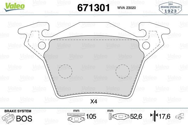VALEO 671301 FREN BALATASI ARKA MERCEDES VITO W638