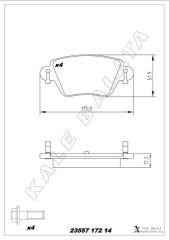KALE 23557 172 14 ANS KD13 ARKA BALATA FIRST MONDEO 1.8-2.0-2.5 00-07 JAGUAR XTYPE 2.0-2.5-3.0 01-09