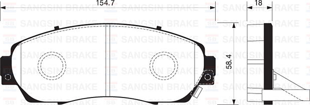 SANGSIN SP2115 ÖN FREN BALATA HONDA CR-V 1.6L N16A2 İ-DTEC dizel otomatik vites 4x4 RE6 Kasa 13-> - Aşınma ikaz soketli