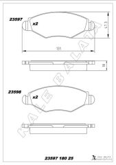 KALE 23597 180 25 ANS KD13 ÖN FREN BALATASI PEUGEOT P206 1.4 1.6 09/98> P306 1.4 1.6 5/93>