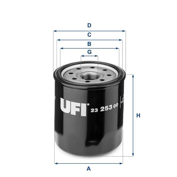 UFI 2325300 YAĞ FİLTRESİ TOYOTA AURIS COROLLA 1.4L 1NDTV NDE120 NDE150 02-09 / YARIS 1.4L 1NDTV NLP90 06-09 / HI LUX 2.5L 2KDFTV KUN15 KUN25 KUN26 VIGO 05-15 / 2.4L 2GDFTV GUN125 REVO 15-> - kısa tip