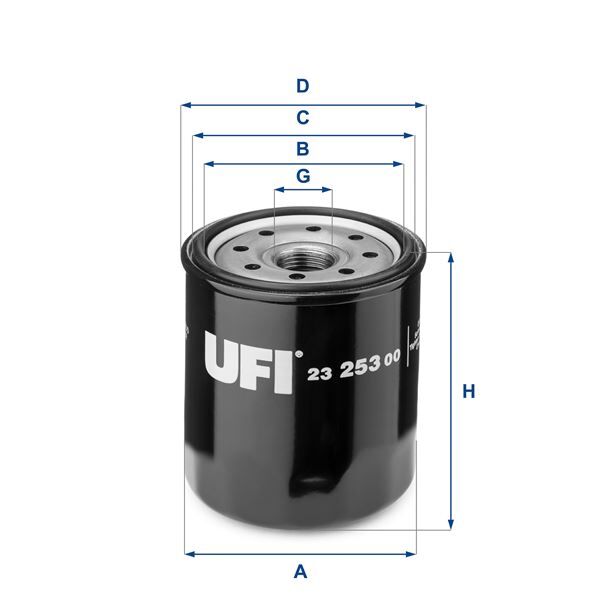 UFI 2325300 YAĞ FİLTRESİ TOYOTA AURIS COROLLA 1.4L 1NDTV NDE120 NDE150 02-09 / YARIS 1.4L 1NDTV NLP90 06-09 / HI LUX 2.5L 2KDFTV KUN15 KUN25 KUN26 VIGO 05-15 / 2.4L 2GDFTV GUN125 REVO 15-> - kısa tip