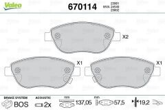VALEO 670114 ÖN BALATA CORSA D BÜYÜK TİP 1.3 CDTI 07/06 > FIAT 500L 12> 0.9T 1.4 1.3D MTJ 1.6D MTJ