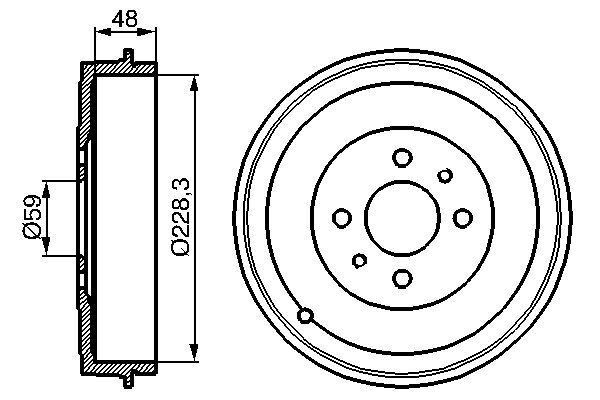 BOSCH 0986477088 ARKA FREN KAMPANASI FIAT ALBEA 00> DOBLO 01> FIORINO 09> LINEA 09> MAREA 00> TEMPRA 92>96 TIPO 90>95 UNO 98>06 PEUGEOT BIPPER 08> CITROEN NEMO 08> 228.2 mm 4 Delik
