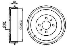 BOSCH 0986477088 ARKA FREN KAMPANASI FIAT ALBEA 00> DOBLO 01> FIORINO 09> LINEA 09> MAREA 00> TEMPRA 92>96 TIPO 90>95 UNO 98>06 PEUGEOT BIPPER 08> CITROEN NEMO 08> 228.2 mm 4 Delik