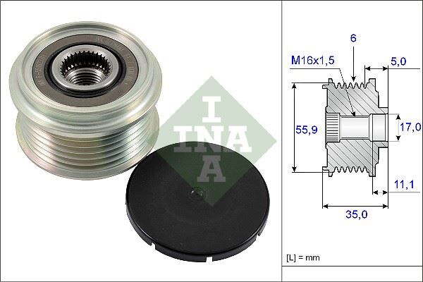 INA 535022210 ALTERNATÖR GERGİ RULMANI AMAROK-TOUAREG-A4-A5-A6-Q5-Q7 2.0-2.7-3.0 TDI DDXA/B-BKS-CATA-DAUA-CLAB