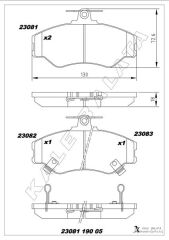 KALE 23081 190 05 ANS KD13 ÖN FREN BALATA HYUNDAI H100 2.5L D4BA 4D55 4D56 PANELVAN 94-05