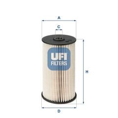 UFI 2600700 YAKIT FİLTRESİ CADDY III-PASSAT-TIGUAN-TOURAN-LEON-OCTAVIA-TOLEDO III-ALTEA1.6TDI-1.9TDI-2.0TDI OE