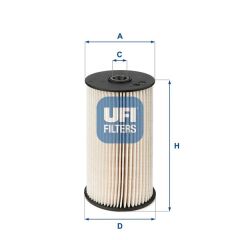 UFI 2600700 YAKIT FİLTRESİ CADDY III-PASSAT-TIGUAN-TOURAN-LEON-OCTAVIA-TOLEDO III-ALTEA1.6TDI-1.9TDI-2.0TDI OE