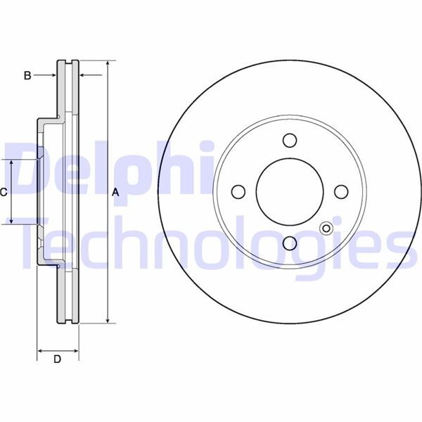DELPHI BG2455 ÖN FREN AYNASI POLO 88-97 CADDY 95-04 GOLFIII-IV-CORDOBA 94-02 IBIZA93-02-INCA 256x19.9x4DLxHAVALI 6N0615301D