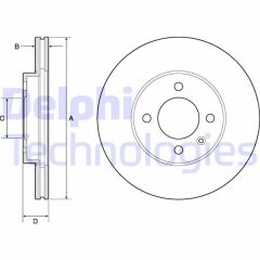 DELPHI BG2455 ÖN FREN AYNASI POLO 88-97 CADDY 95-04 GOLFIII-IV-CORDOBA 94-02 IBIZA93-02-INCA 256x19.9x4DLxHAVALI 6N0615301D