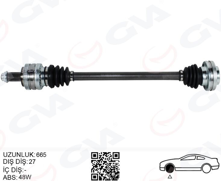 GVA 4499185 KOMPLE AKS ARKA SAĞ BMW E81 E82 E87 E90 E91 E92 E93 665MM OTOM. SANZ.