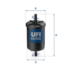 UFI 3194800 YAKIT BENZİN FİLTRESİ P106-P206-P207-P208-P301-P306-P307-P308-P406-P407-P508-P2008-P3008-P5008-C2- C3-C4-C5-C-ELYSEE-PARTNER-BERLINGO-EXPERT 1.0-1.1-1.4-1.6 THP-VTI CLIO-KANGOO-LAGUNA-MEGANE-TRAFIC-G