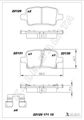 KALE 22143 171 15 ANS KD13 ÖN FREN BALATASI CORSA E 2014 > 14 JANT ARKA KAMPANALI FRENLER İÇİN