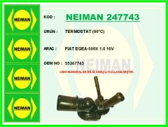 NEIMAN 247743 TERMOSTAT KOMPLE 90 C FIAT EGEA 500X 14>20 EGEA 16>20 JEEP RENEGADE 14>18 1.6
