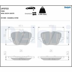 DELPHI LP3722 FREN BALATASI ARKA MERCEDES W206 S206 C254 W223 V223