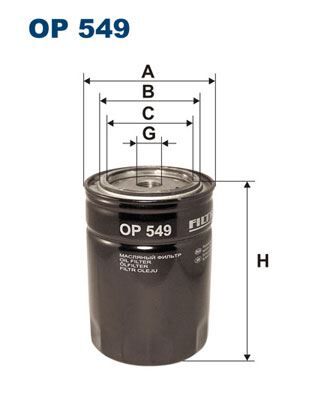 FILTRON OP549 YAĞ FİLTRESİ FORD RANGER 98>06 2.5 TD - NISSAN PİCK UP-NAVARA 720-D21-D22 TOYOTA HIACE 2.2-2.4D W 940/1