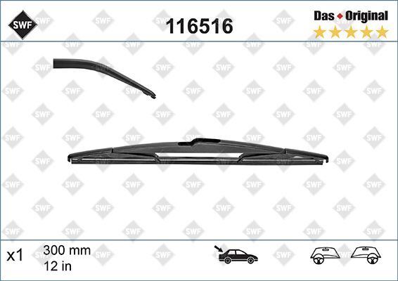 VALEO 116516 SİLECEK SWF 30cm x1 ARKA FOCUS III 11 > FIESTA 06 > QASHQAI 07 > SECENIC III 09 > YARIS SAAB