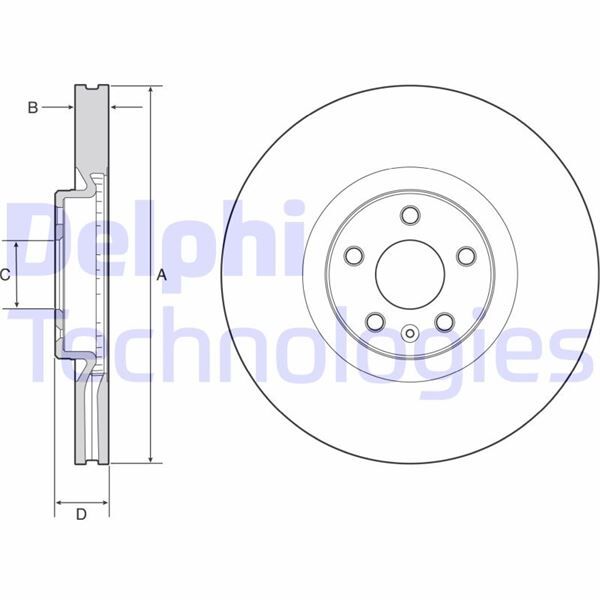 DELPHI BG9231C ÖN FREN DİSKİ ADET S60 III S90 II V60 IIV90 II XC40 XC60 II XC90 II 17> 345 CAP