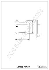 KALE 21140 157 04 ANS KD13 ARKA FREN BALATASI VECTRA A 88-95 ASTRA F 94-98 CALIBRA A 90-97 KADETT E 86-91 VECTRA B 96>