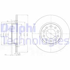 DELPHI BG3994 ARKA FREN AYNASI ALFA ROMEO 159 05> GIULIETTA 10> SPIDER 06> FIAT 500 X 14> JEEP RENEGADE 14> COMPASS 16> 278x12x43