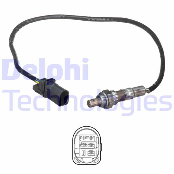 DELPHI ES21145-12B1 OKSİJEN SENSÖRÜ FIAT DOBLO 10> LINEA 09> FIORINO 09> 500 07> 1.3D MTJ 610mm