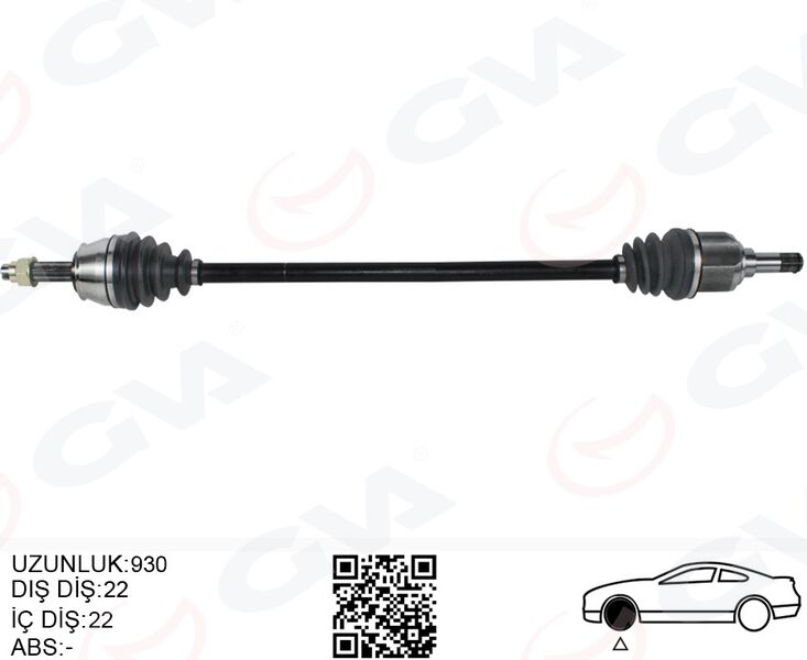 GVA 4427032 KOMPLE AKS SAG ON FIAT DOBLO 119.223 1.4 01-10