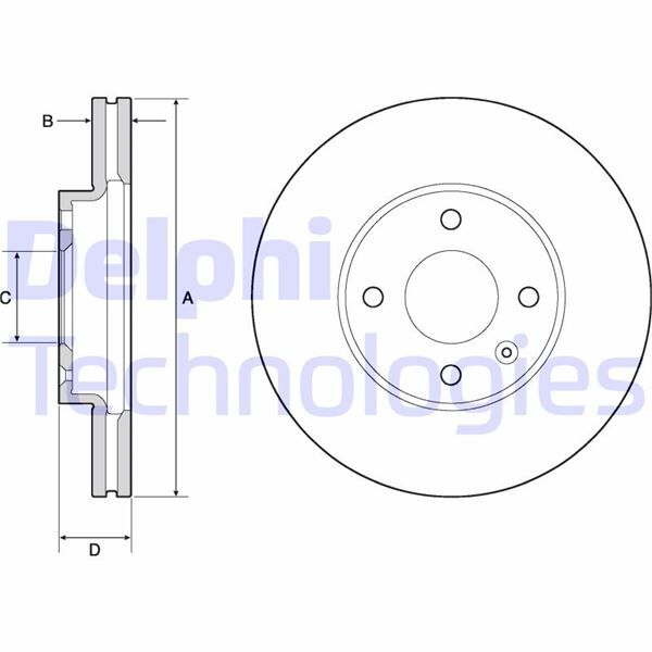 DELPHI BG4671C ÖN FREN DİSKİ CHEVROLET AVEO T300 1.2 16v / AVEO T300 1.4 16v 11>14 256X24X60X45.5X4DL HVL 14 JANT
