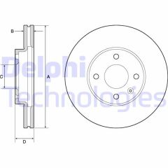 DELPHI BG4671C ÖN FREN DİSKİ CHEVROLET AVEO T300 1.2 16v / AVEO T300 1.4 16v 11>14 256X24X60X45.5X4DL HVL 14 JANT