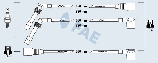 FAE 85087 BUJİ KABLOSU TAKIMI ASTRA F 91>98 VECTRA A 88>95 1.8-2.0İ 18SV-C18NZ-20NE-C20NE VECTRA B 1.6 16LZ2