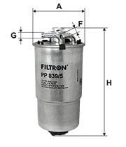 FILTRON FILT PP 839/5 POLO-CORDOBA-FABIA YAKIT FILTRESI H129WK - KL157/1D
