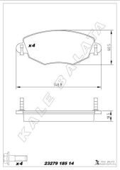 KALE 23279 185 14 ANS KD13 ON FREN BALATASI MONDEO III 00>07 JAGUAR X TYPE 04>09