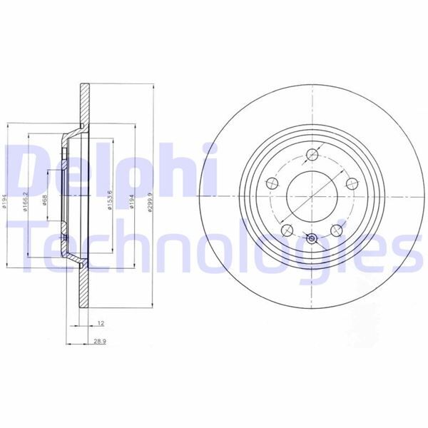 DELPHI BG4081C FREN DİSKİ ÇİFTLİ PAKET - BOYALI. DELİKSİZ ARKA AUDI // SKODA; A4. A5. A6. A7. Q5. S6 // KODIAQ 06 /2007 >